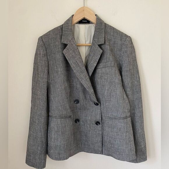 Theory Linen Double Breasted Blazer - Picture 3 of 13
